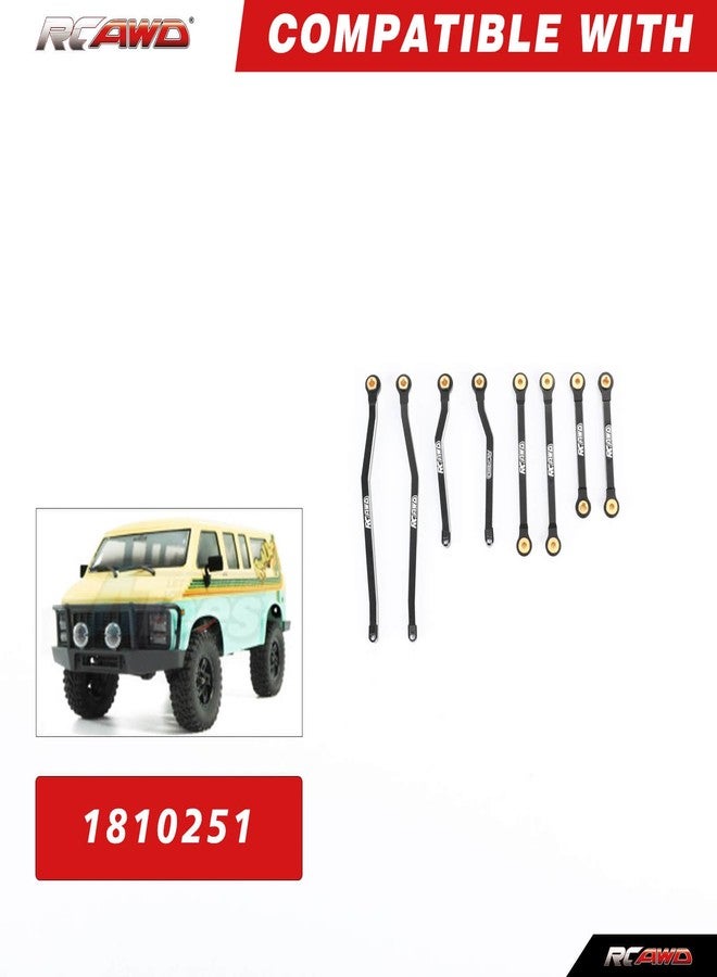 RCAWD CR18P High Clearance Tie Rods Set RC Linkage for Hobby Plus Rock Van, Trail Hunter, EVO Harvest, FUR-2411 Upgrades Parts Black - Image 2